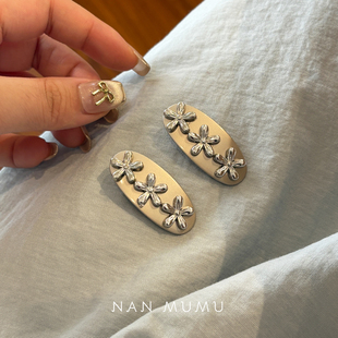 南木木 金属小花椭圆鸭嘴夹 韩国东大门新款侧边刘海夹碎迷你发夹