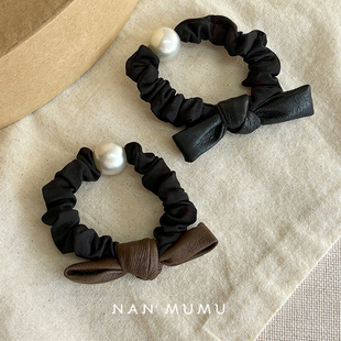 公主落难珍珠大肠发圈新款 发绳扎头发皮筋高级感头花低丸子头发饰