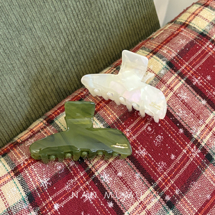 NANMUMU几何醋酸中号抓夹 韩国france半扎发鲨鱼夹高级感气质发夹