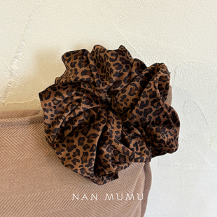 NANMUMU复古豹纹大肠发圈 韩国进口秋冬高级感气质头饰不伤发头绳