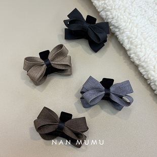 韩国2025新款 蝴蝶结布艺抓夹侧边小号迷你扎马尾刘海发量少发夹