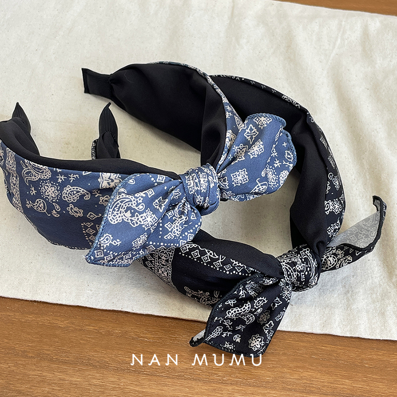 2025新款韩国民族风蝴蝶结高颅顶显脸小减龄复古宽边发箍头箍发饰