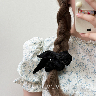 2025新款 韩国东大门秋冬复古丝绒蝴蝶结大肠发圈发绳头饰女发饰