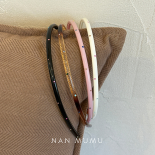 NANMUMU镶钻细边带齿防滑发箍 日常外带洗脸头箍发饰 韩国进口新款