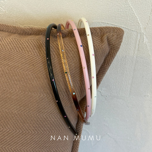 NANMUMU镶钻细边带齿防滑发箍 韩国进口新款日常外带洗脸头箍发饰