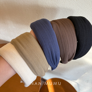 NANMUMU秋冬纯色宽边发箍 韩国进口带齿防滑高颅顶压发头箍女发饰