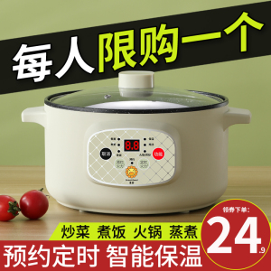 电炒锅家用多功能电煮锅电炒菜炒锅一体式学生宿舍小电锅电热火锅