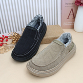 超轻软底圆头宽松百搭男大棉鞋 冬老北京布鞋 加绒保暖男棉鞋 男休闲