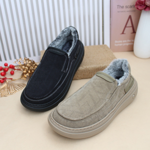 冬老北京布鞋加绒保暖男棉鞋超轻软底圆头宽松百搭男大棉鞋男休闲