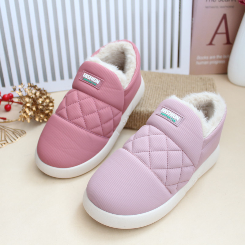 冬季老北京布加绒保暖棉拖女棉鞋