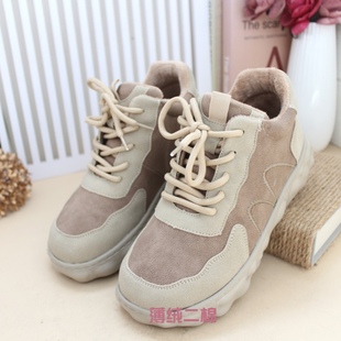 款 高帮冬季 薄绒保暖二棉系带超轻软底防滑女时尚 女棉鞋 老北京布鞋