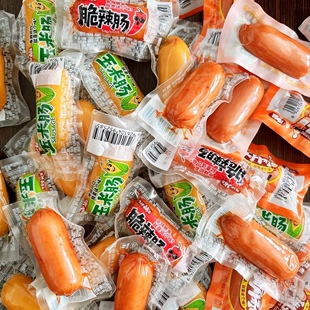 盐津铺子脆皮肠玉米肠香肠小火腿肠办公室宿舍解馋零食品独立包装
