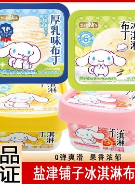 盐津铺子冰淇淋布丁憨豆爸爸冰激凌草莓厚乳香草味果冻解馋零食品