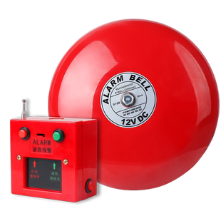 一键无线联动工业警铃火警火灾报警器电铃家用干电池应急验厂220V