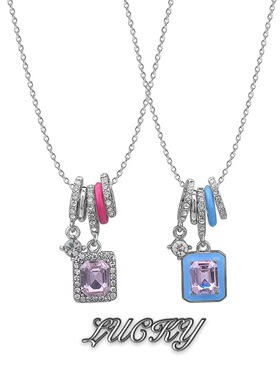 极光彩虹糖项链方糖吊坠甜酷辣妹颈链ins小众设计网红夏季锁骨链