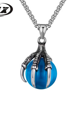 欧美不锈钢男士霸气龙爪吊坠 时尚饰品钛钢男士项链