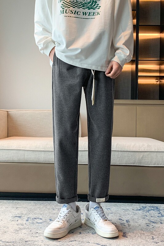 2025春季新款男士休闲长裤灯芯绒微弹潮流港风日系高质量K80-P50,男装休闲裤,星座715-4