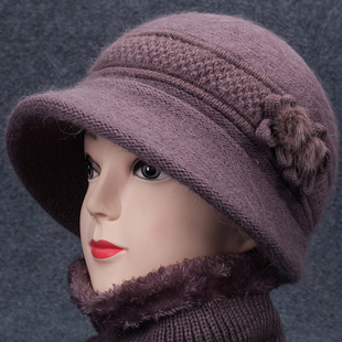 冬天中老年人帽子女老人奶奶妈妈保暖加厚帽针织毛线老太太盆帽棉