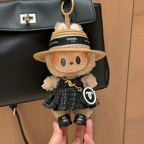 原创 适用于一二三代labubu小香风娃衣套装衣服公仔拉布布站姿