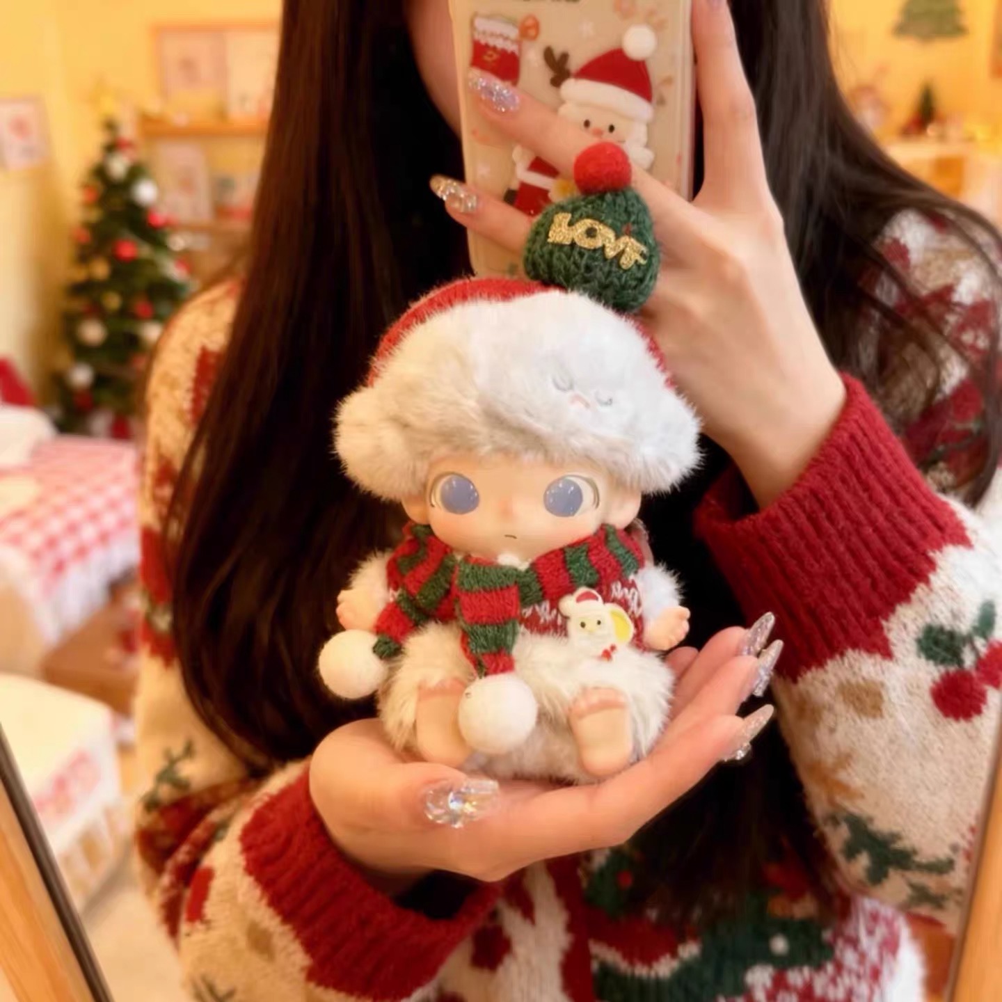 dimoo搪胶挂件圣诞款娃衣dimooworld新生日记拉布布哭娃Labubu