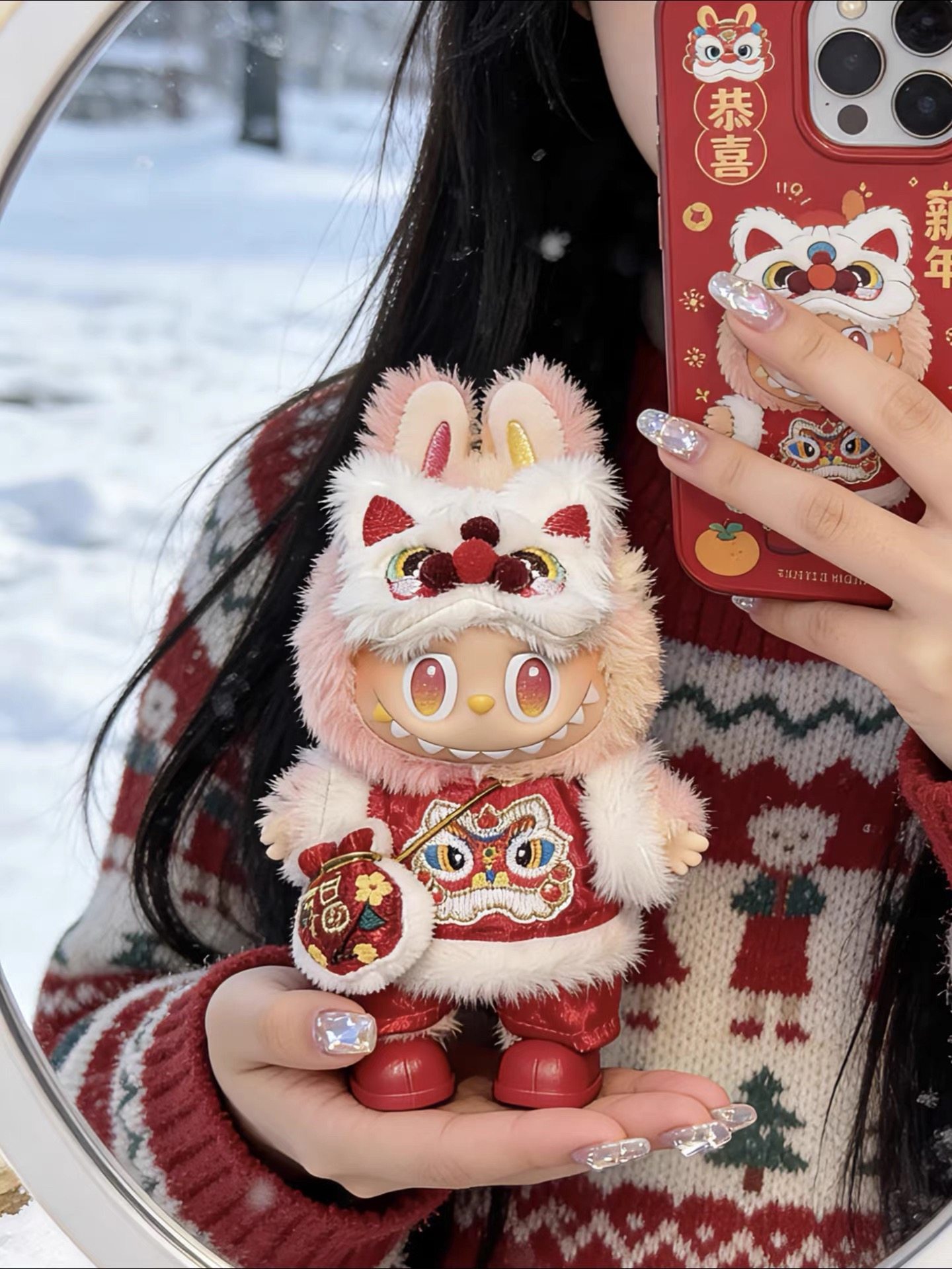 Labubu娃衣秋冬毛衣新年大红色衣服着替一二三代17m通用拉布布3.0,模玩/动漫/周边/娃圈三坑/桌游,潮玩娃衣,淘宝优惠券,粉丝福利购,淘宝优惠卷