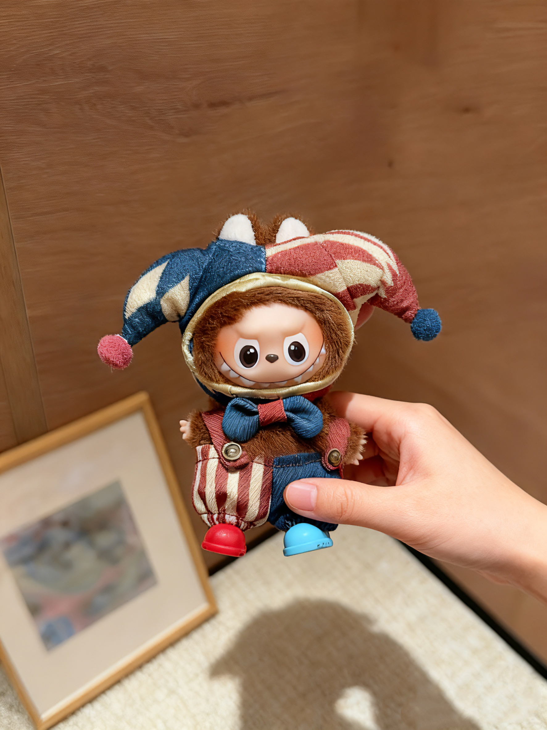 适用4.0拉布布10cm迷你版四代娃衣小丑套装毛绒衣服labubu套装