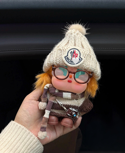 哭娃crybaby娃衣搪胶公仔衣服美拉德栗子可可棕色毛线帽娃衣套装