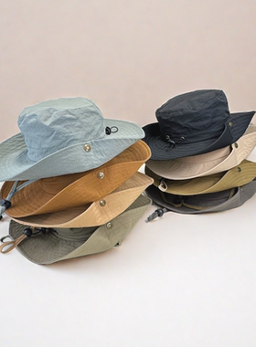 ins韩国宝宝帽子夏季薄款儿童渔夫帽男女童户外露营防晒遮阳盆帽