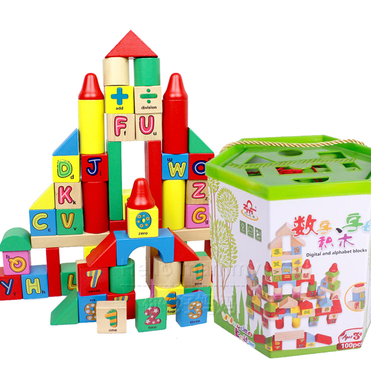 特宝儿 儿童玩具积木 木制益智玩具 100粒探寻奇妙海洋