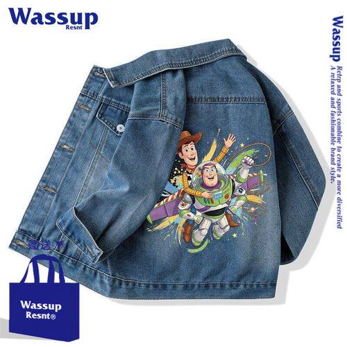 WASSUP玩具总动员胡迪巴斯光年男女运动开衫牛仔外套上衣服春秋款