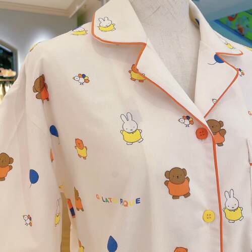 Miffy米菲兔联名 可情侣穿搭 秋冬可爱长袖衬衫男女家居服棉睡衣