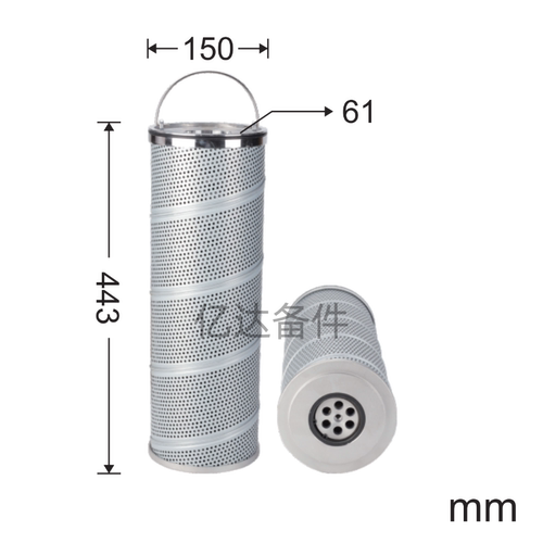 适用于雷沃FR150D/FR170D/LX666B/10/YLXB-33挖掘机液压油滤芯