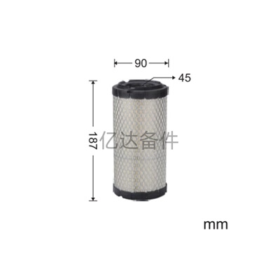 适用于沃尔沃ECR18E/EC18D/ECR25E/EC25D挖掘机发动机空气滤芯
