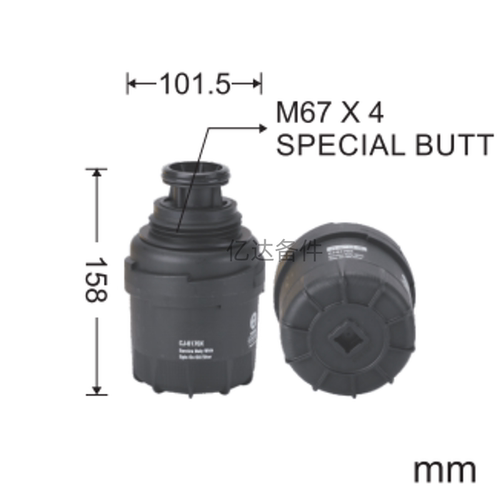 适用于雷沃FR80E/FR80F山东卡特重工CT85-8A挖掘机发动机机油滤芯