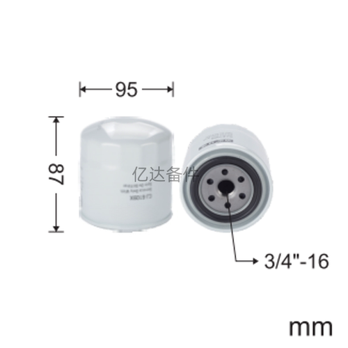 适用于山推SE60/SE75-9/SE85-9 沃尔沃EC55D挖掘机发动机机油滤芯
