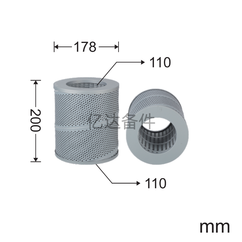 适用于P8909/208-60-731123/208-60-71123挖掘机液压油滤芯