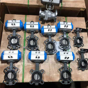 D671X-16C气动对夹式蝶阀DN80  100污水快开不锈钢中线AT气体碟阀