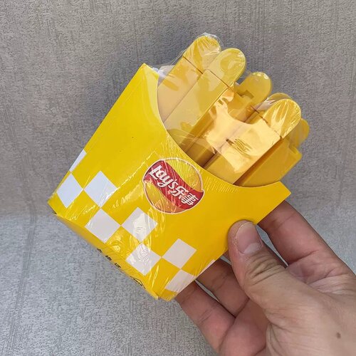 黄色薯条冰箱贴食品密封条保鲜封口夹密封夹零食封袋夹6支可磁吸