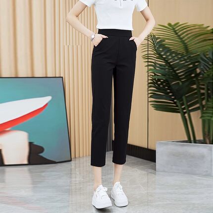 2026直筒烟管裤新款女款裤子女高腰宽松显瘦八分小个子西裤休闲裤