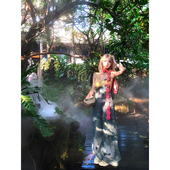 Thas9i九亿 女宽松直筒长裤 小狗来电 复古休闲印花阔腿牛仔背带裤