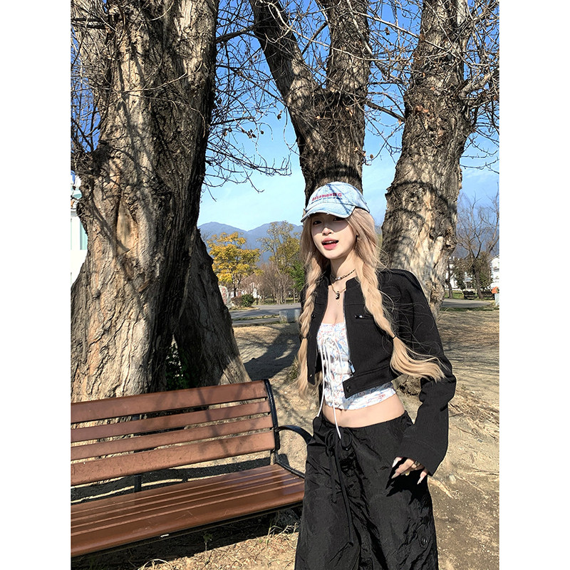 Thas9i九亿 克伯拉德 廓形宽松短款牛仔外套显瘦百搭春季开衫外套,女装/女士精品,短外套,淘宝优惠券,粉丝福利购,淘宝优惠卷