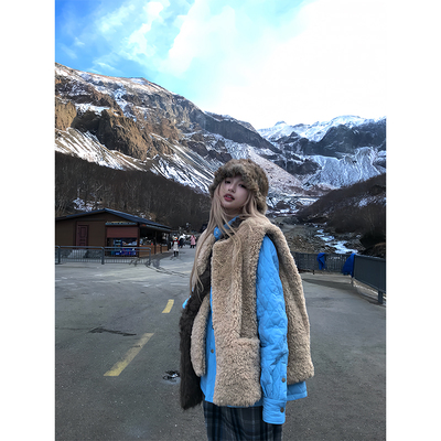 Thas9i九亿毛毛马甲外套