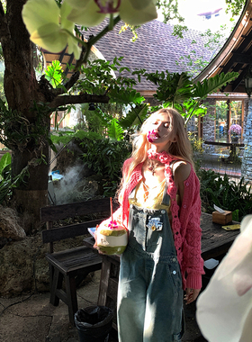 Thas9i九亿 莫奈后花园 镂空毛衣开衫外套女慵懒风宽松针织衫上衣