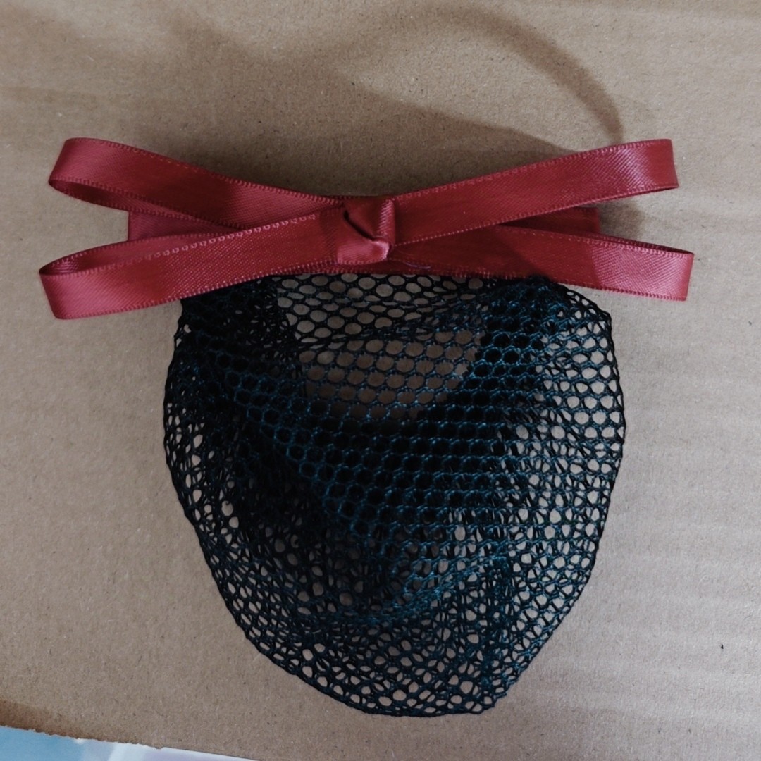 简约职业头花女银行工作盘发网兜发饰蝴蝶结编织护士酒店员工