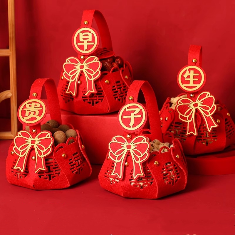 结婚早生贵子提篮模具压床摆件