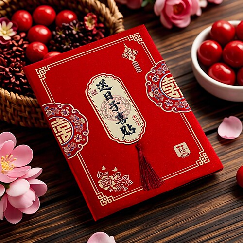 送日子婚帖纳聘礼金婚礼用品