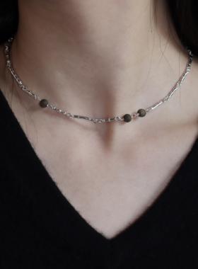 東黑三白/ 小竹节 s930纯银原创设计简约百搭女手链项链两用礼物