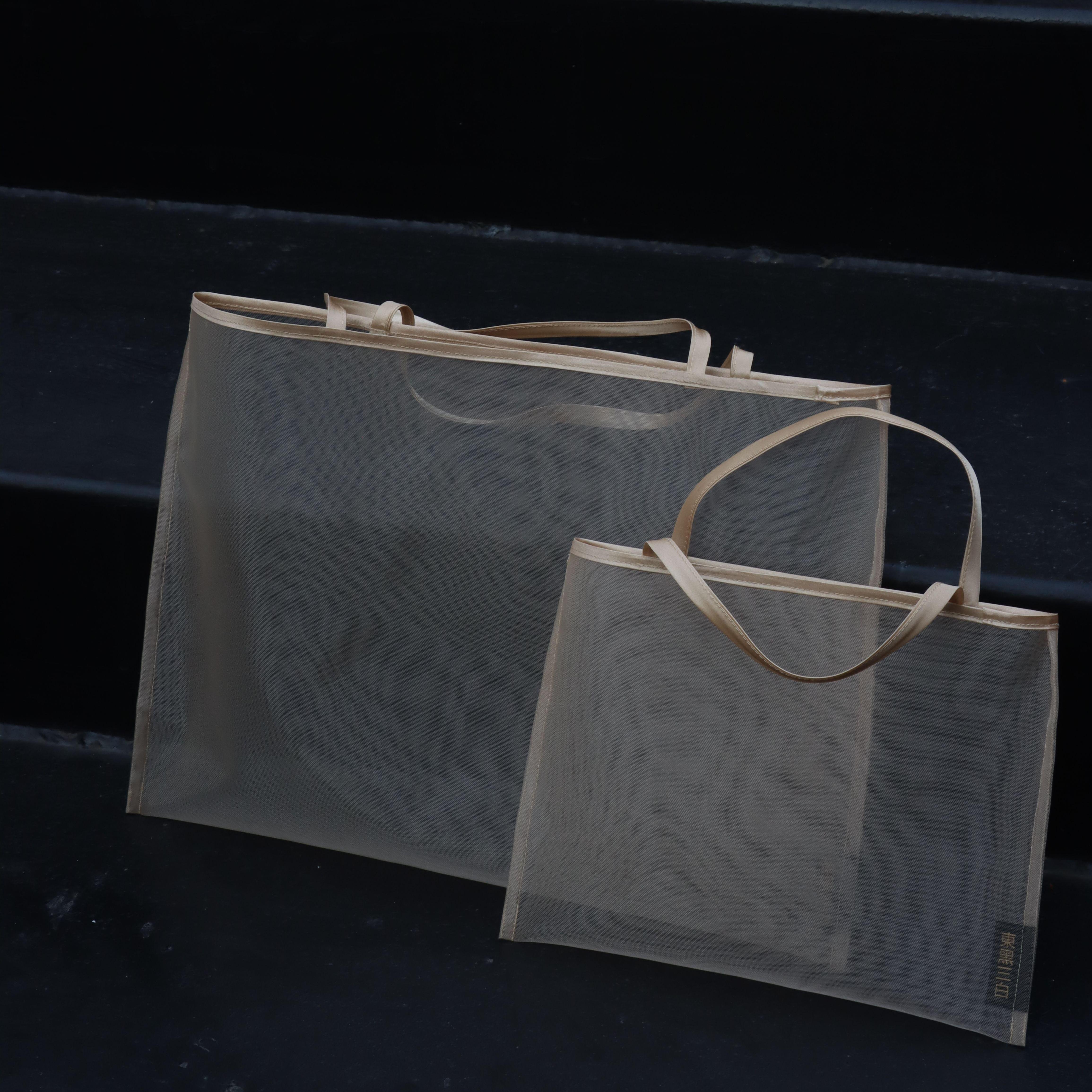 東黑三白/纯手工网纱半透手提袋  首饰礼物手提袋