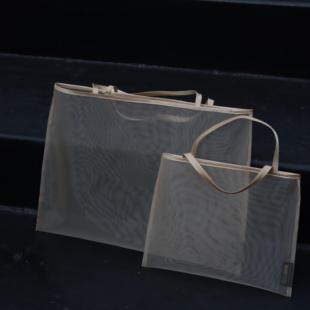 東黑三白/纯手工网纱半透手提袋 首饰礼物手提袋