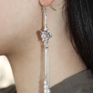 東黑三白/ 小紫海螺 s930纯银设计感小众百搭基础款耳环礼物